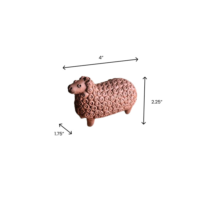 Amalfiee Handmade Terracotta Large and Small Sheep Sculpture Set of 3