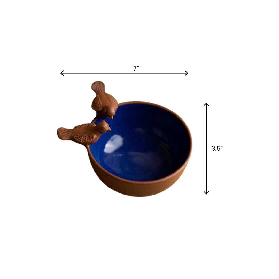 Terracotta Blue Bird Bowl