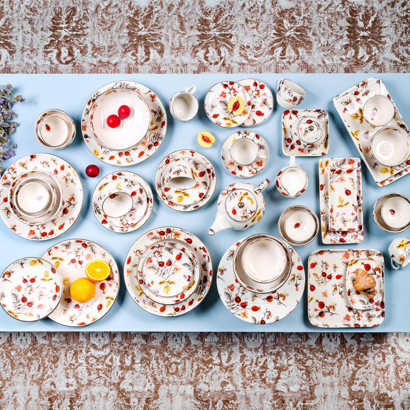 Anaara Floral Printed Dinner Set of 36 pcs