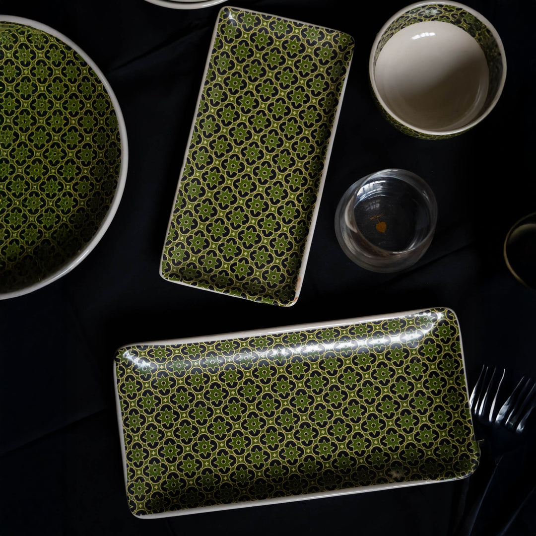 Aneeza Printed Ceramic Full Dinner Set of 56 pcs