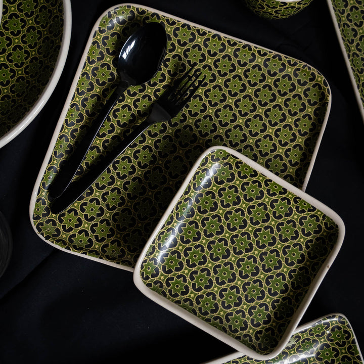 Aneeza Printed Ceramic Full Dinner Set of 56 pcs