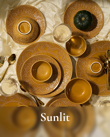 Sunlit Luxurious Ceramic Dinner Set of 21 Pcs