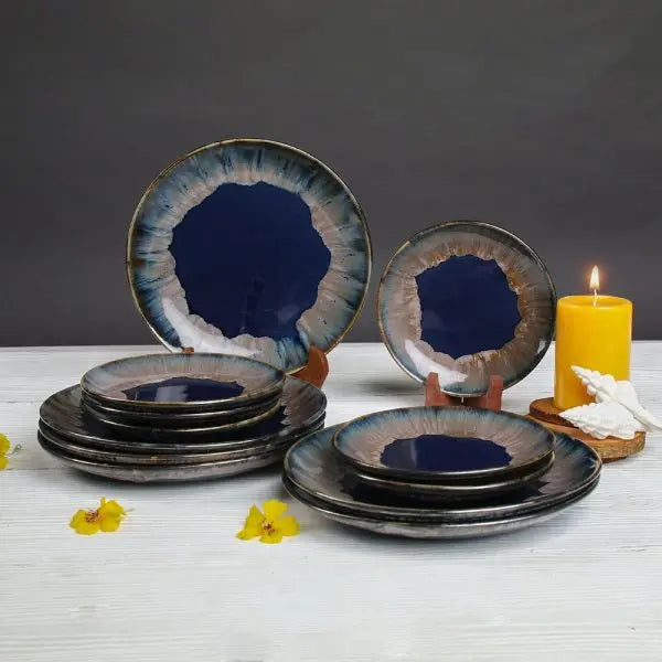 Gulchandani Grand Premium Ceramic Dinner Set of 82 Pcs Amalfiee Ceramics