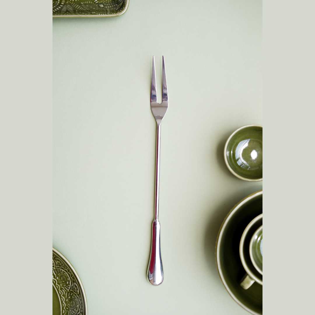 Hiraeth Silver Salad Spoon &amp; Fork Set Amalfiee Ceramics