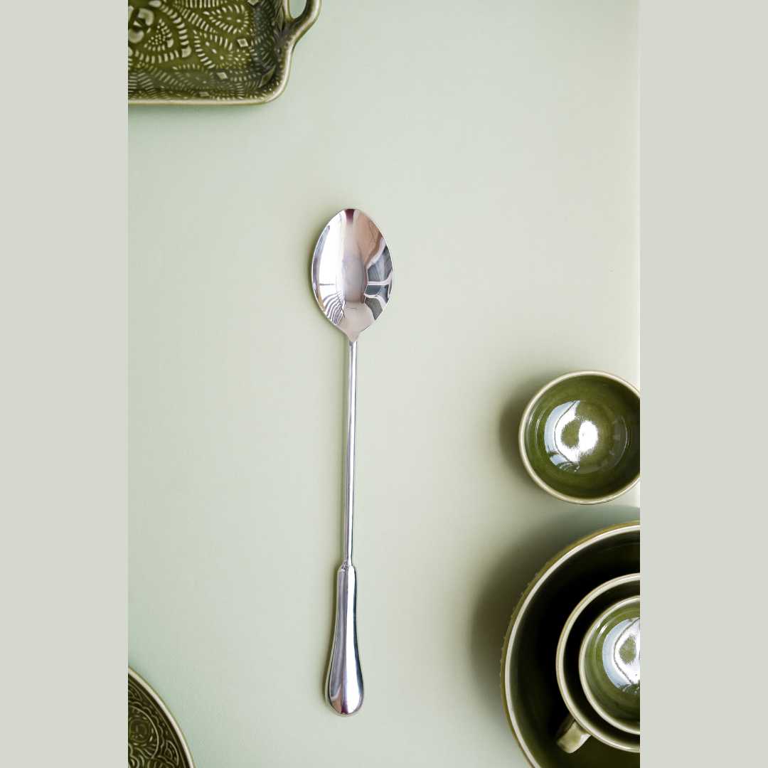 Hiraeth Silver Salad Spoon &amp; Fork Set Amalfiee Ceramics