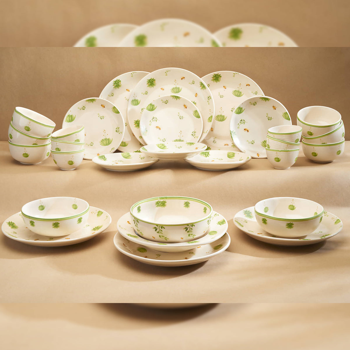 Honey Nectar Floral Ceramic Dinner Set of 12 pcs