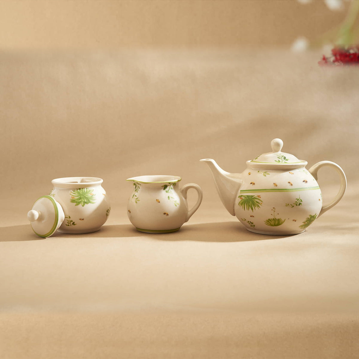 Honey Nectar Floral Ceramic Tea Set of 7 pcs