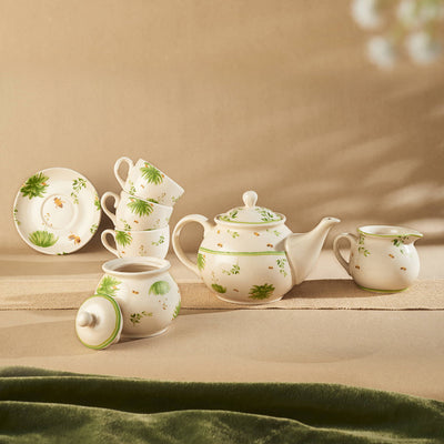 Honey Nectar Floral Ceramic Tea Set of 7 pcs