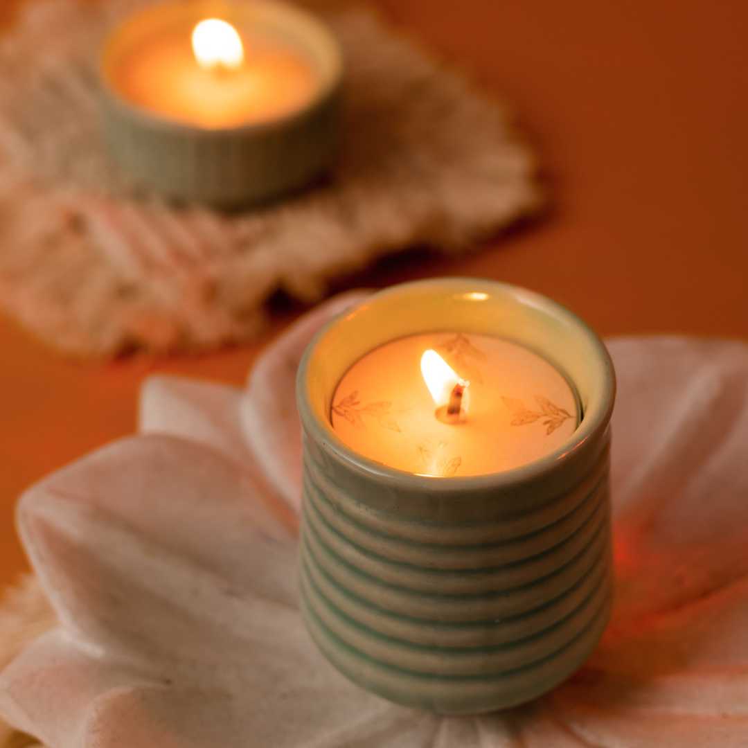 Jade Lavish Ceramic Scented Candle set of 4 Amalfiee Ceramics