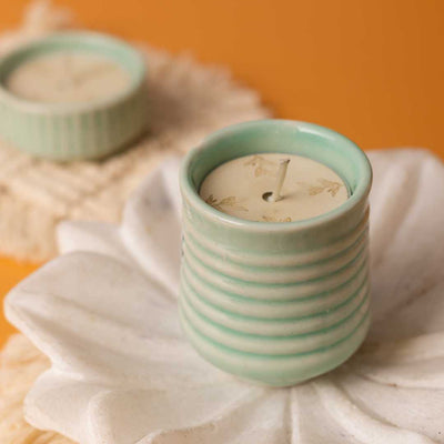 Jade Lavish Ceramic Scented Candle set of 4 Amalfiee Ceramics