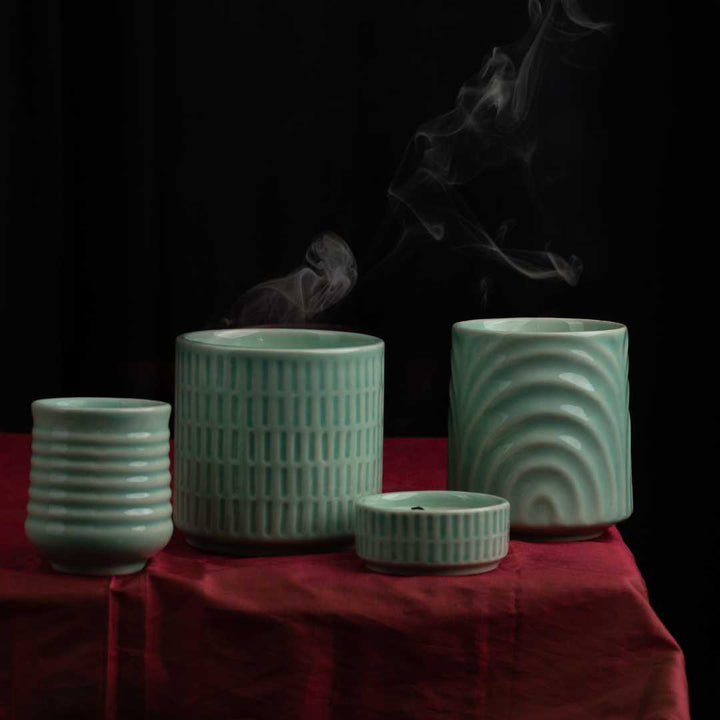 Jade Lavish Ceramic Scented Candle set of 4 Amalfiee Ceramics