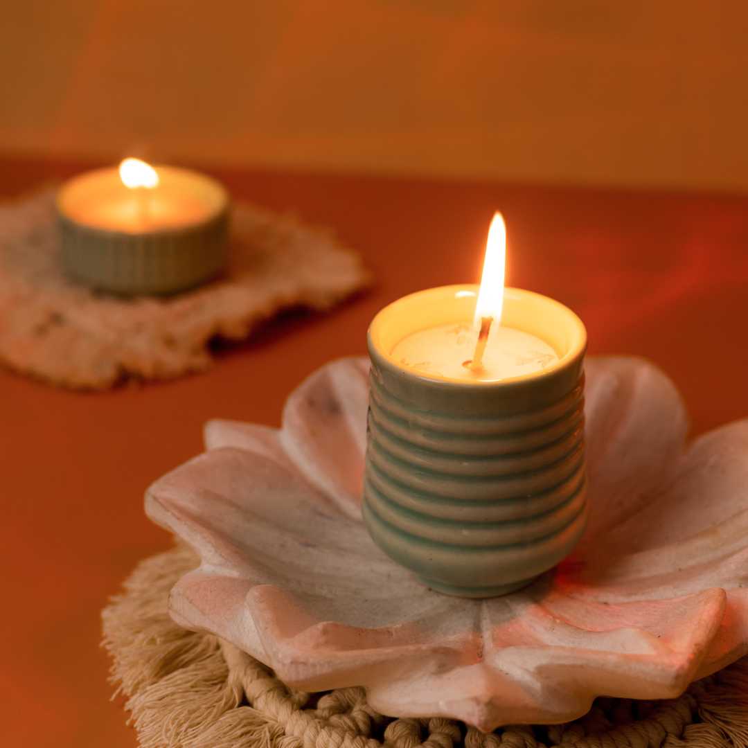 Jade Premium Ceramic Scented Candle set of 2 Amalfiee Ceramics