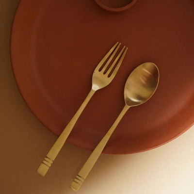 Kansa Premium Brass Gold Cutlery Set Amalfiee Ceramics