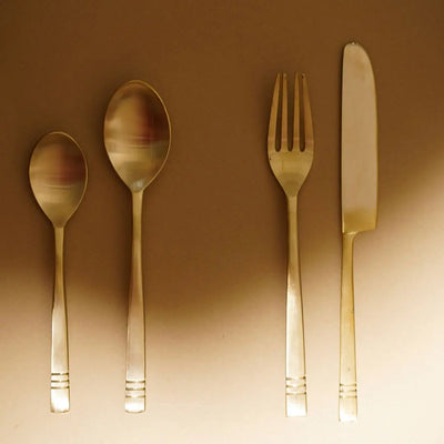 Kansa Premium Brass Gold Cutlery Set of 16pcs Amalfiee Ceramics