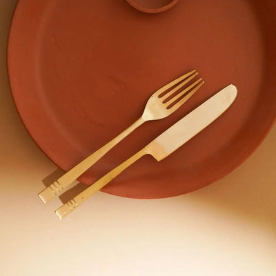 Kansa Premium Brass Gold Fork Set of 4 Amalfiee Ceramics