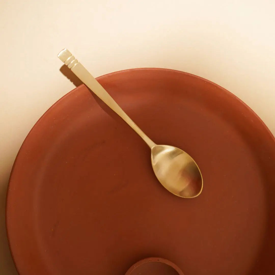 Kansa Premium Brass Gold Spoon set of 6 Amalfiee Ceramics