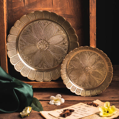 Saubhagya Serving Platters and Decor with Gold Finish Set of 13