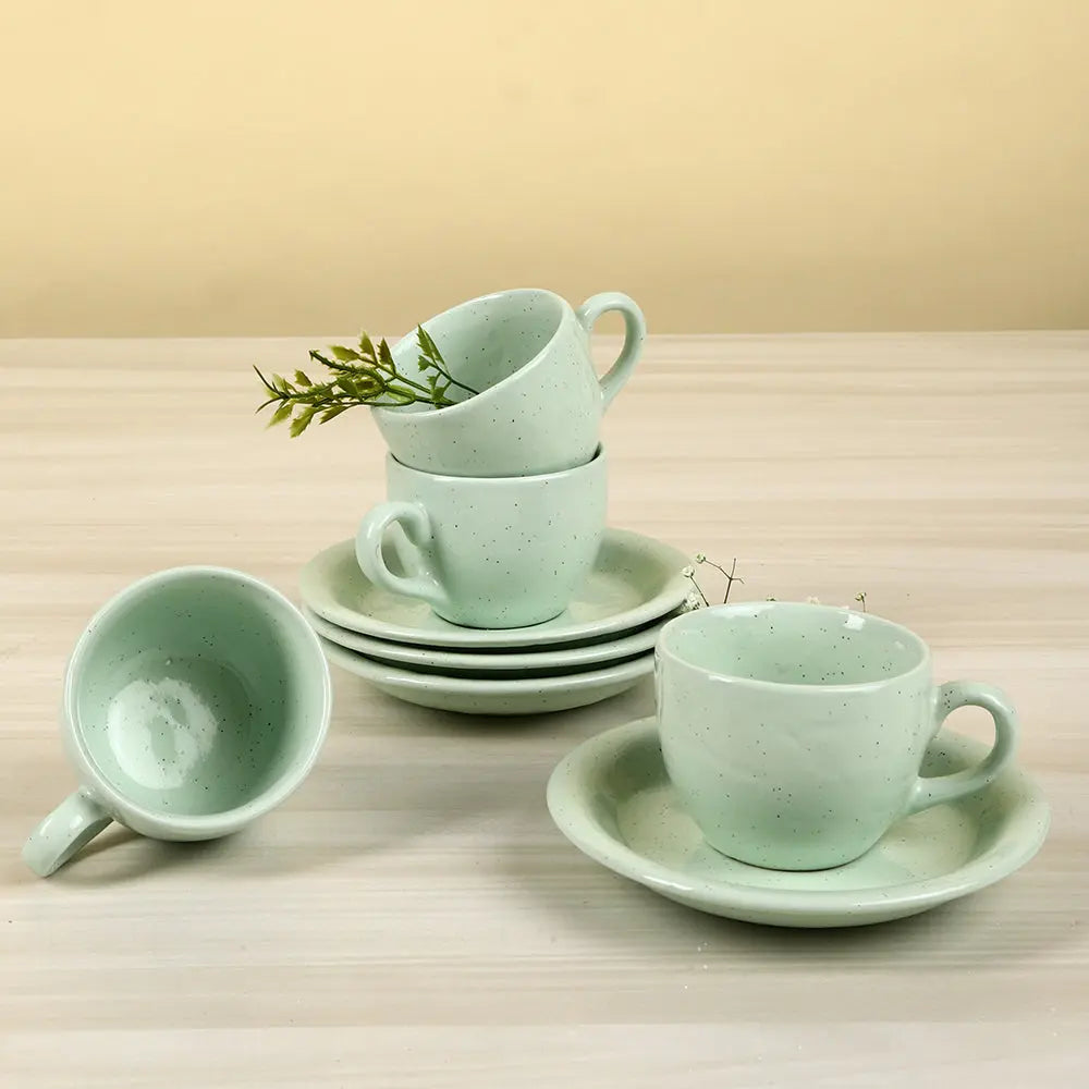 Lemongrass Ceramic Tea Set & Cup & Saucer Amalfiee Ceramics