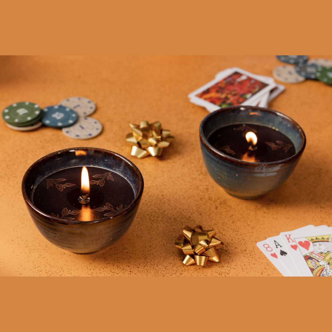 Navhara Premium Ceramic Bowl Scented Candle set of 2 Amalfiee Ceramics