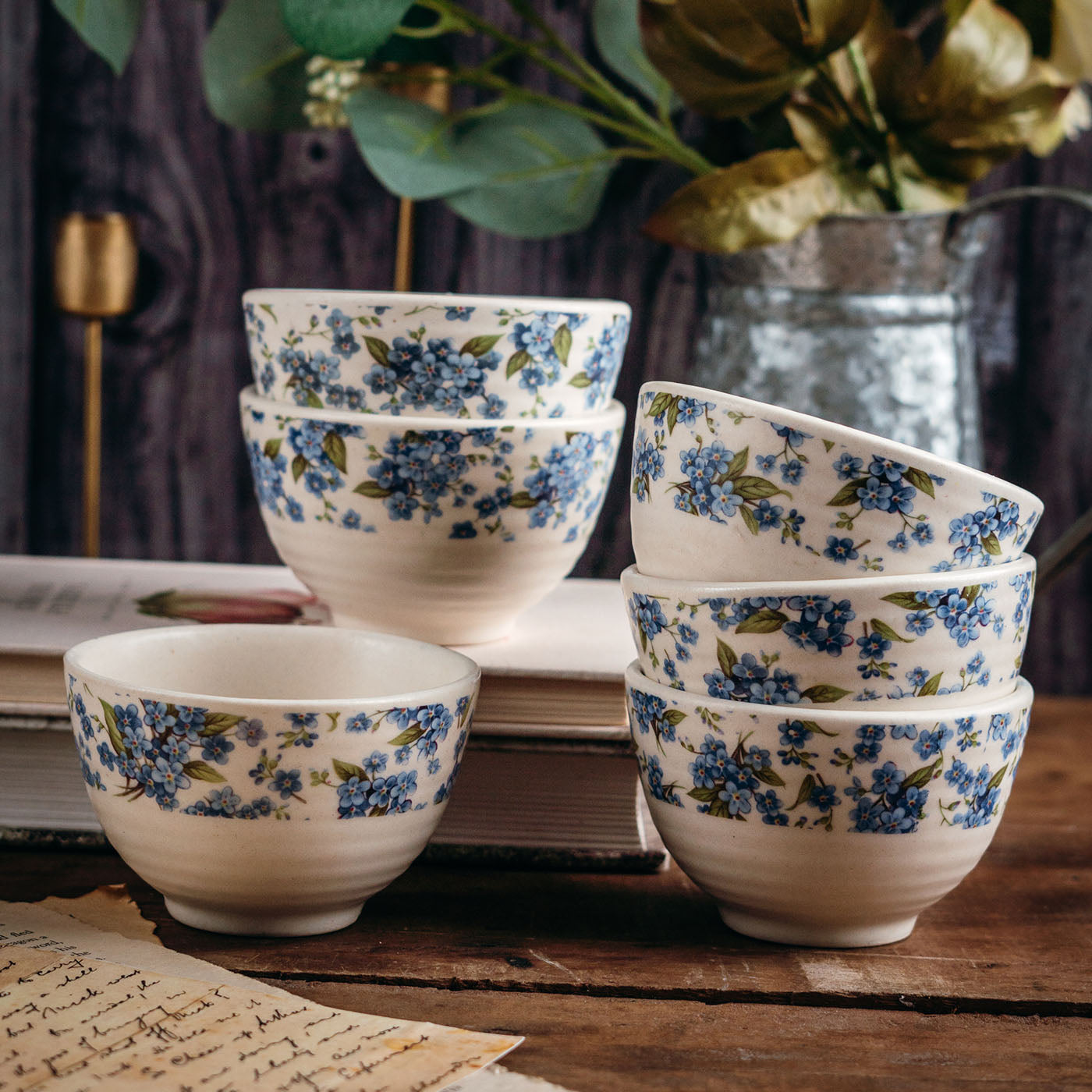Neelambar Floral Ceramic Portion Bowls