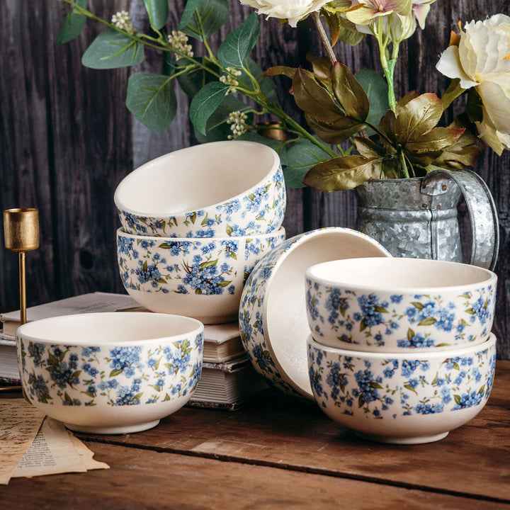 Neelambar Floral Ceramic Soup Bowl