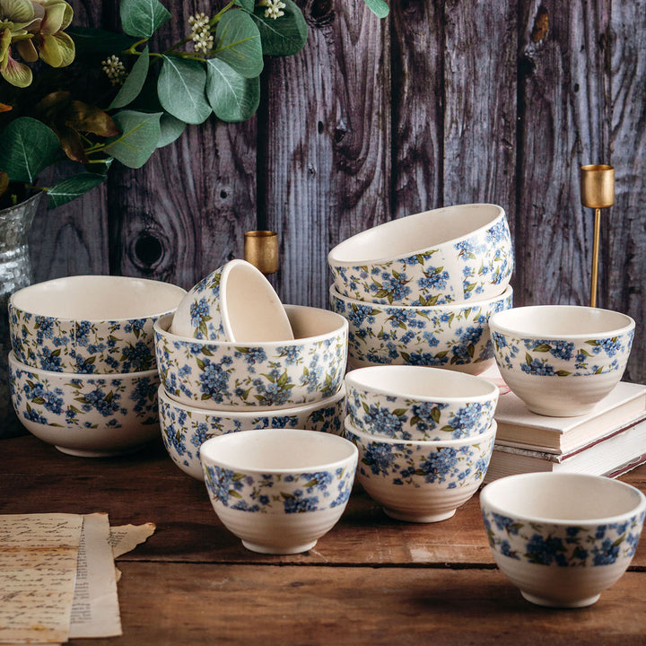 Neelambar Bloom Floral Ceramic Dinner Set of 16 pcs