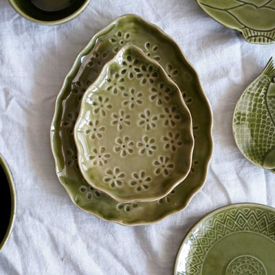 Paris Absolute Ceramic Oval Platter set of 2 Amalfiee Ceramics