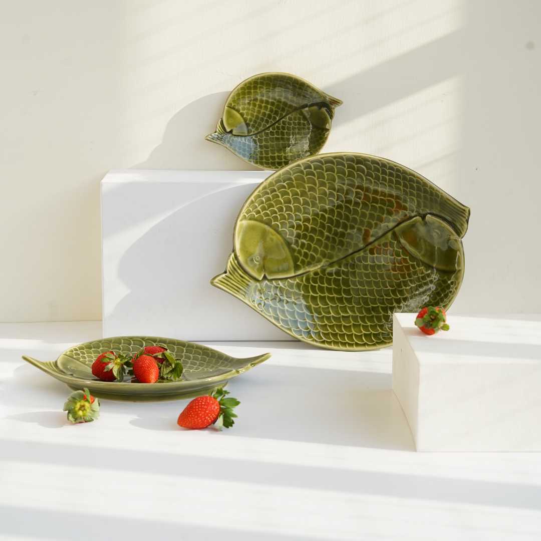 Paris Exclusive Small Double Fish Ceramic Platter Amalfiee Ceramics