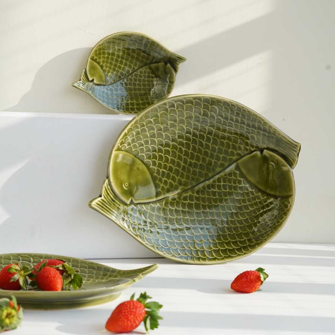 Paris Exclusive Small Double Fish Ceramic Platter Amalfiee Ceramics
