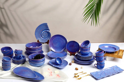Periwinkle Ceramic Dinner Set of 54 Pcs Amalfiee Ceramics