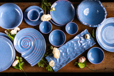 Periwinkle Ceramic Dinner Set of 54 Pcs Amalfiee Ceramics