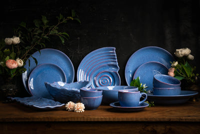 Periwinkle Ceramic Dinner Set of 82 Pcs Amalfiee Ceramics