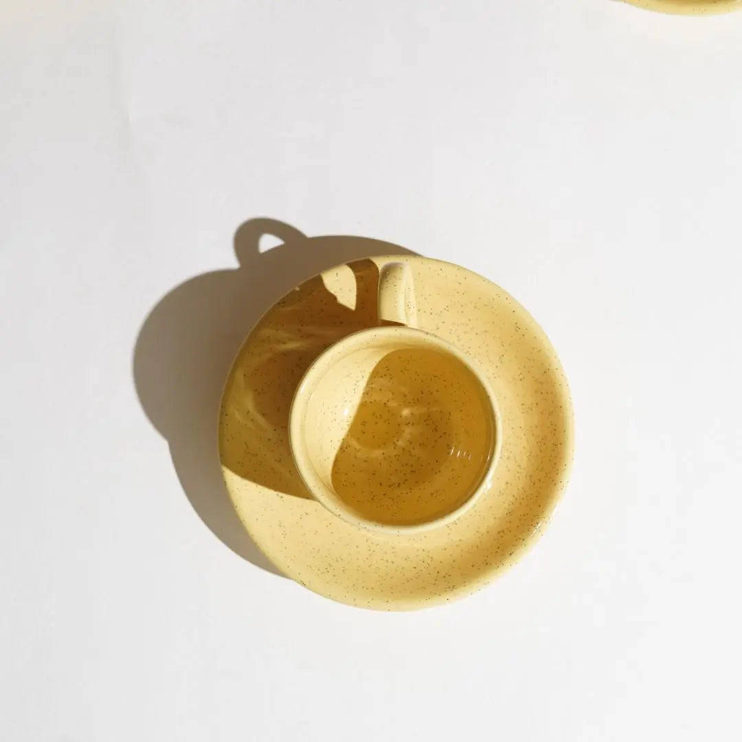 Pinacolada Ceramic Cup &amp; Saucer Set of 2 Amalfiee Ceramics