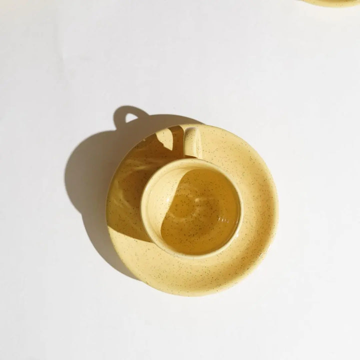 Pinacolada Ceramic Cup &amp; Saucer Set of 2 Amalfiee Ceramics