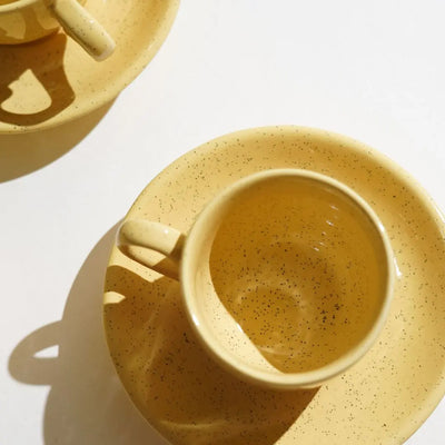 Pinacolada Ceramic Cup & Saucer Set of 2 Amalfiee Ceramics