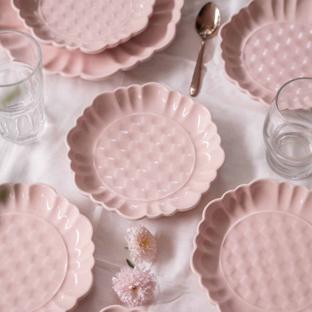Blush Pink Artisanal Ceramic Quarter Plates