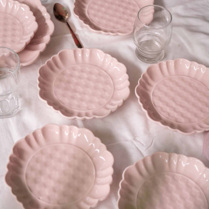 Blush Pink Artisanal Ceramic Quarter Plates