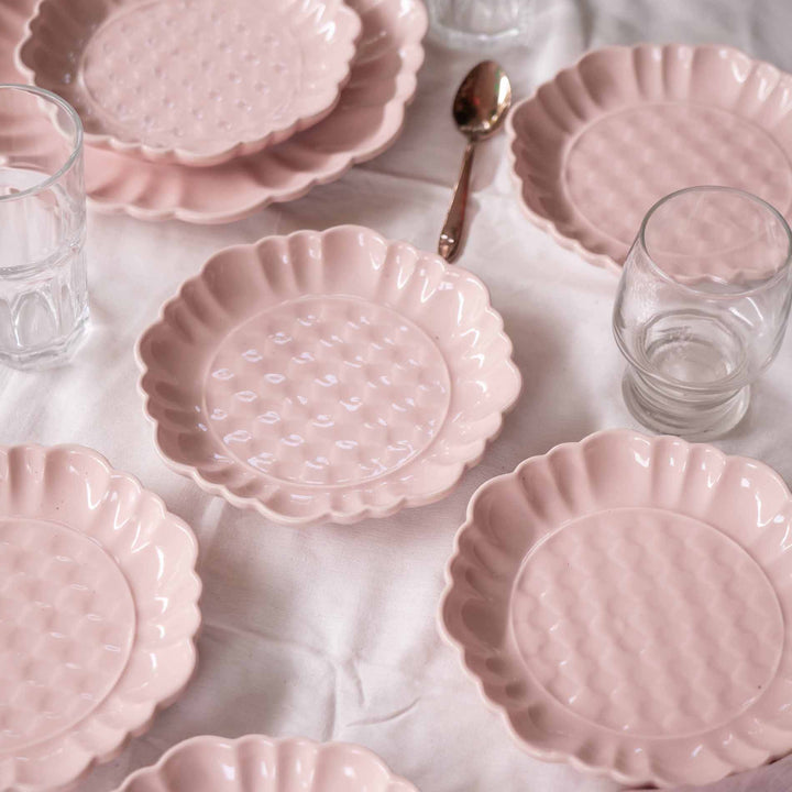Blush Pink Artisanal Ceramic Quarter Plates