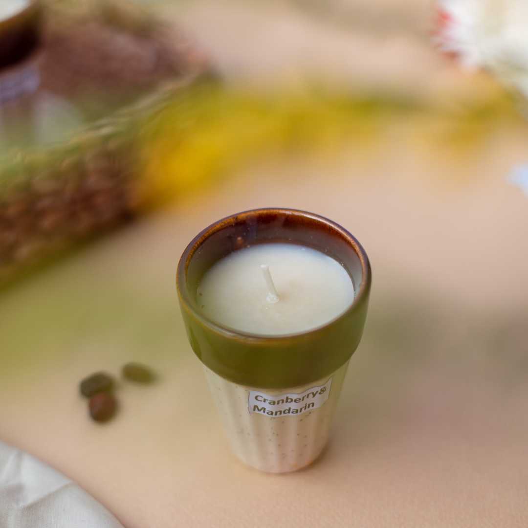 Popsicle Exclusive White Ceramic Glass Scented Candle Amalfiee Ceramics