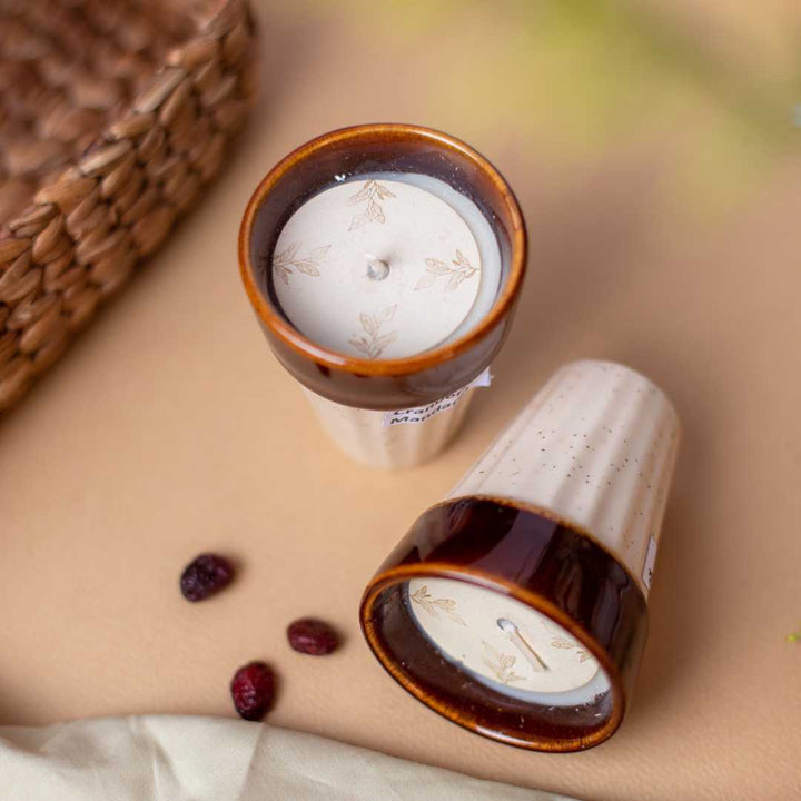 Popsicle Exclusive White Ceramic Glass Scented Candle Amalfiee Ceramics