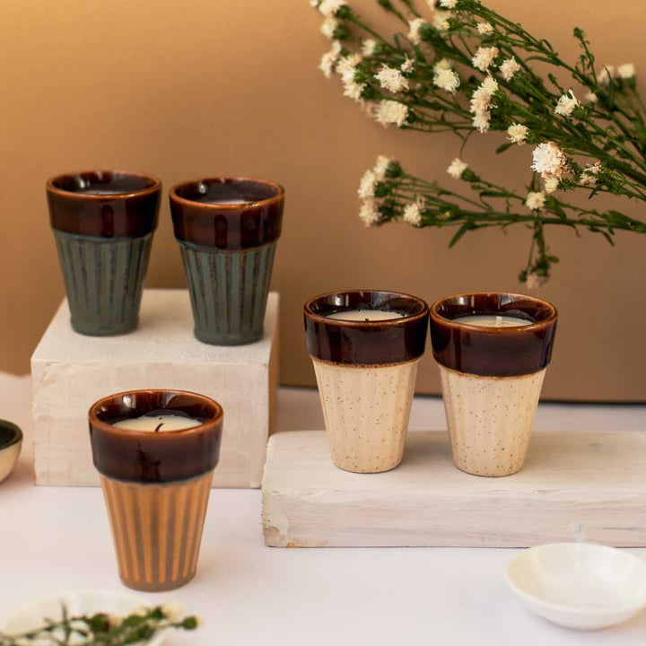 Popsicle Premium Ceramic Glass Scented Candles Set of 6 Amalfiee Ceramics