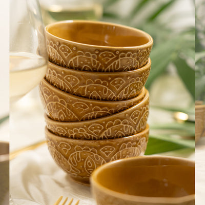 Sunlit Luxurious Ceramic Portion Bowls Sets