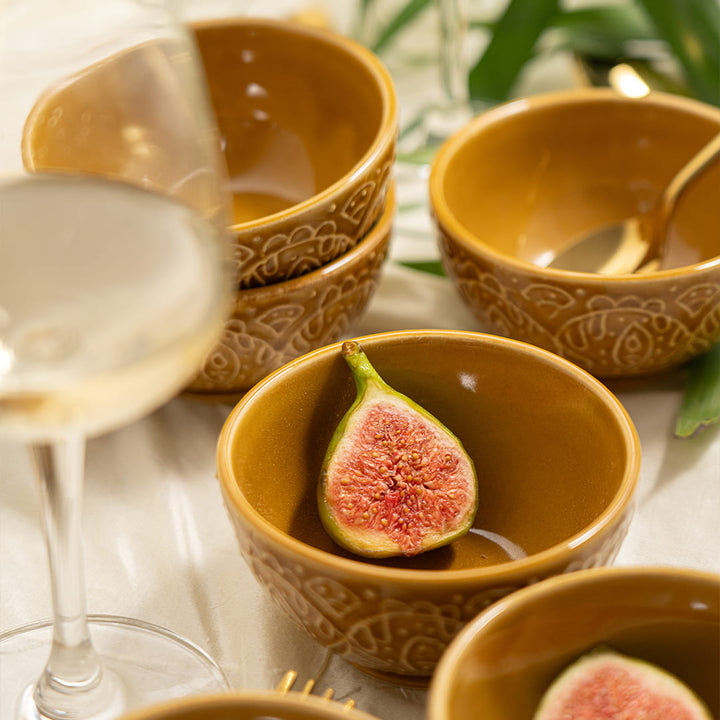 Sunlit Luxurious Ceramic Portion Bowls Sets