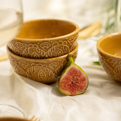 Sunlit Luxurious Ceramic Portion Bowls Sets
