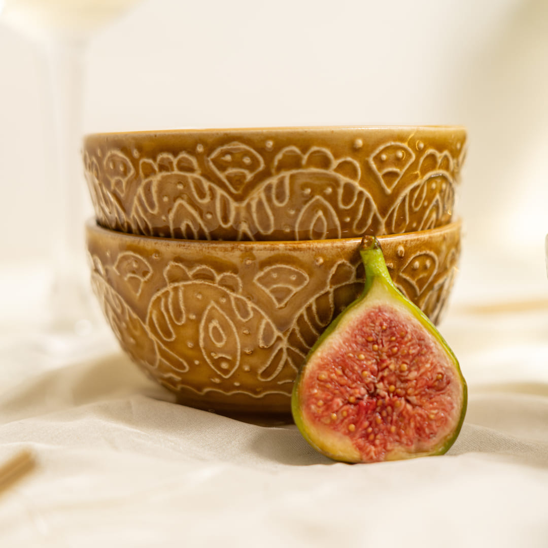 Sunlit Luxurious Ceramic Portion Bowls Sets
