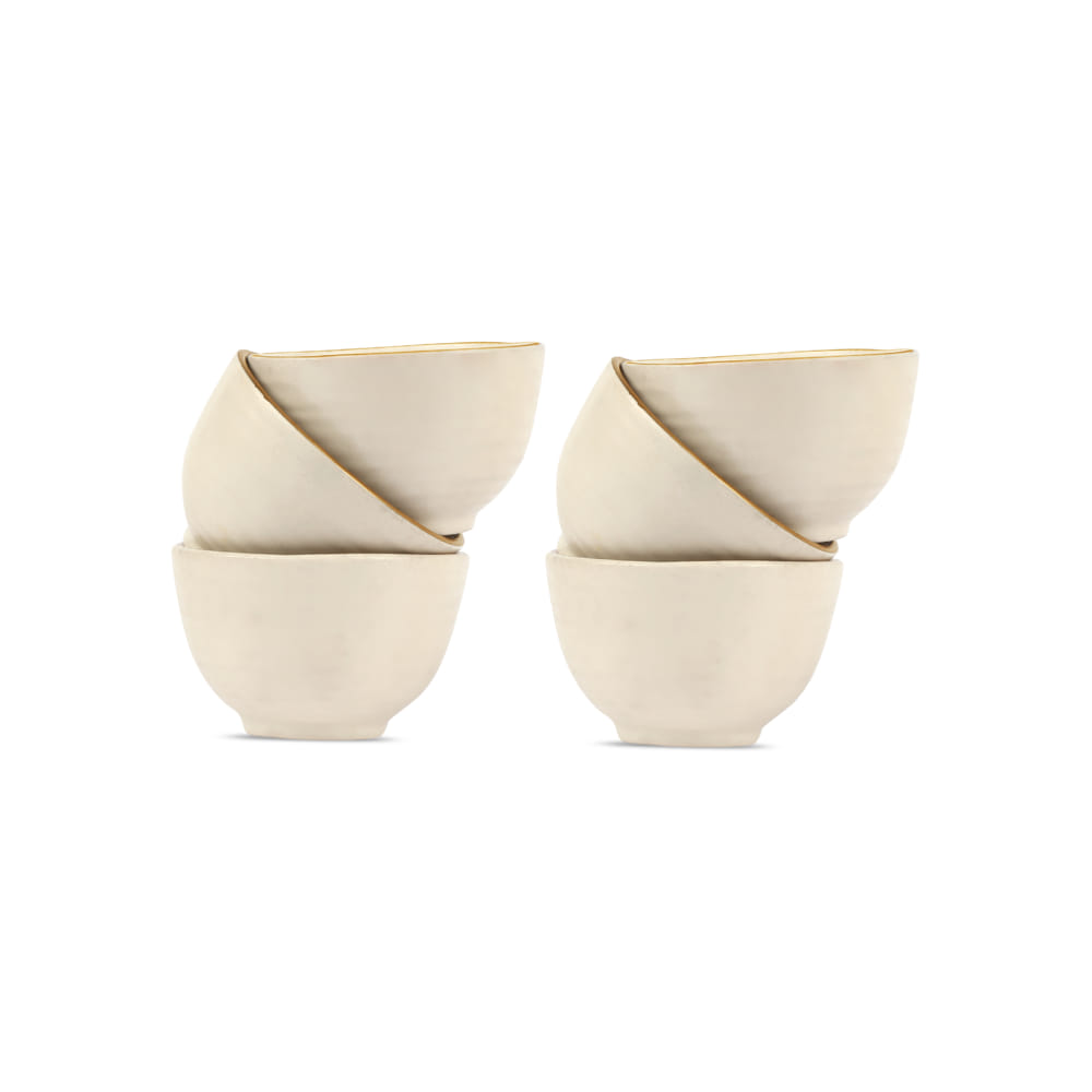 Zunair 24K Gold Ceramic Portion Bowls