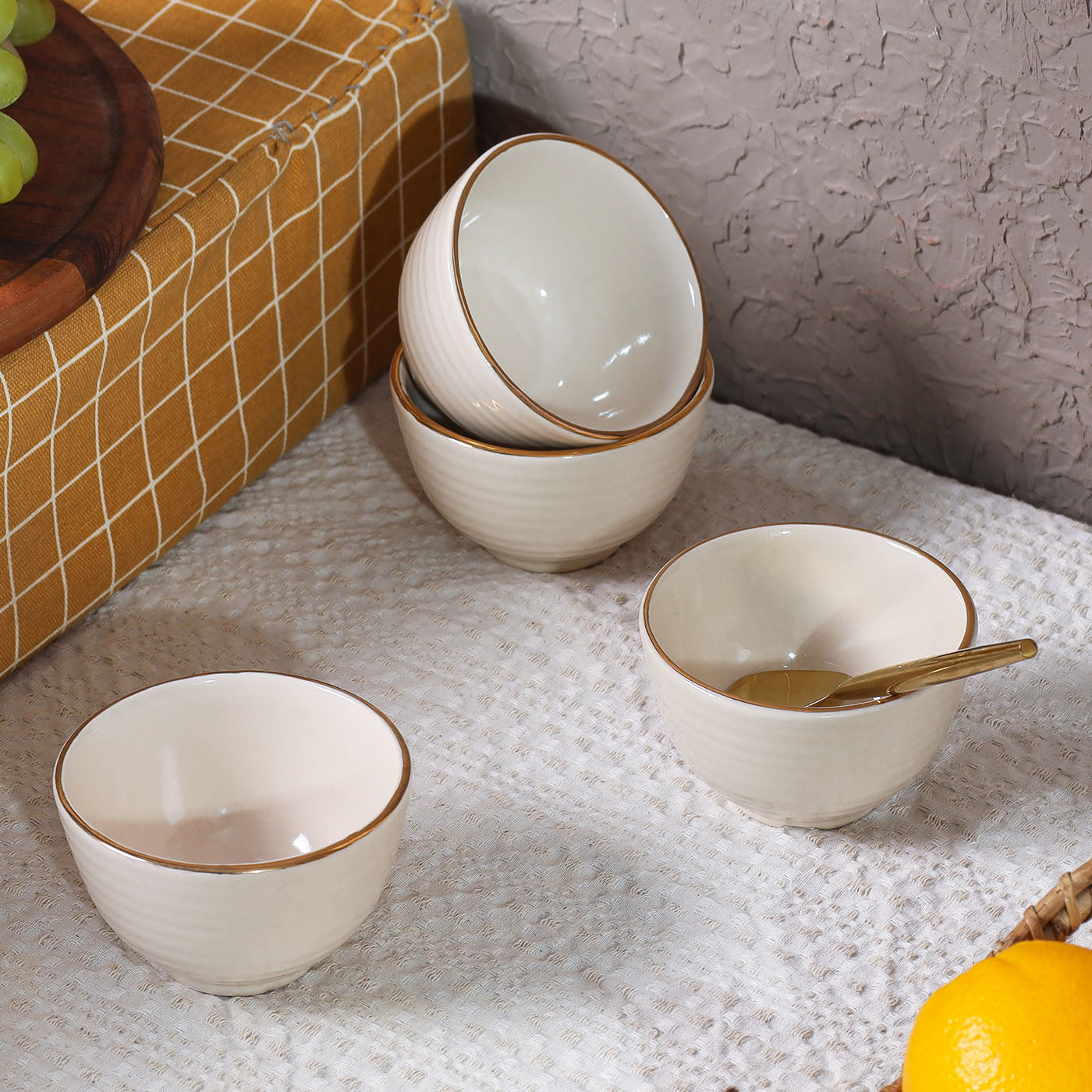 Noor Pure Gold 24K Ceramic Portion Bowl Set