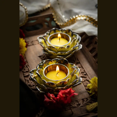 Rivaayat Tea Light Holder Set of 2 Amalfiee Ceramics