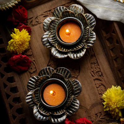 Rivaayat Tea Light Holder Set of 2 Amalfiee Ceramics