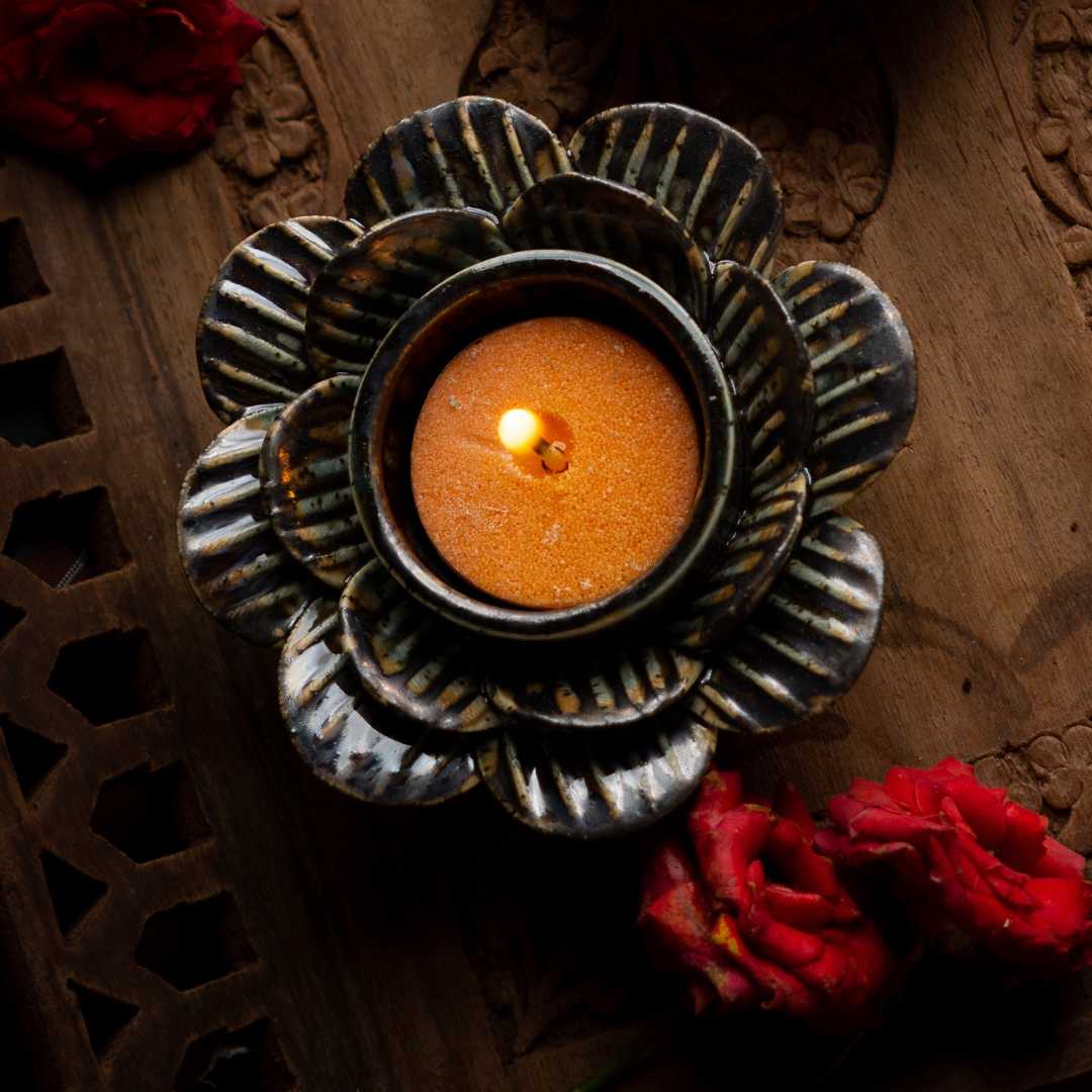 Rivaayat Tea Light Holder Set of 2 Amalfiee Ceramics